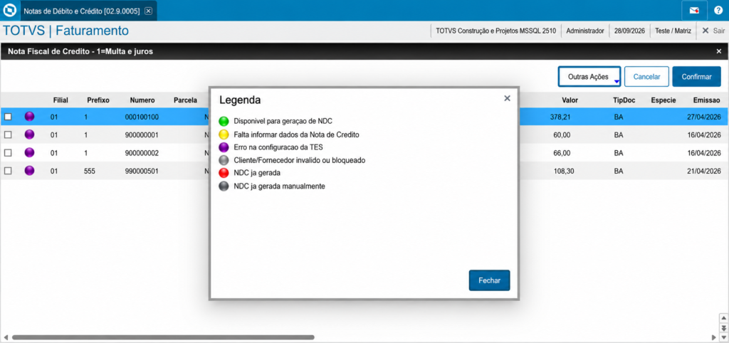 Automação de Notas de Débito e Crédito no Protheus - Pria